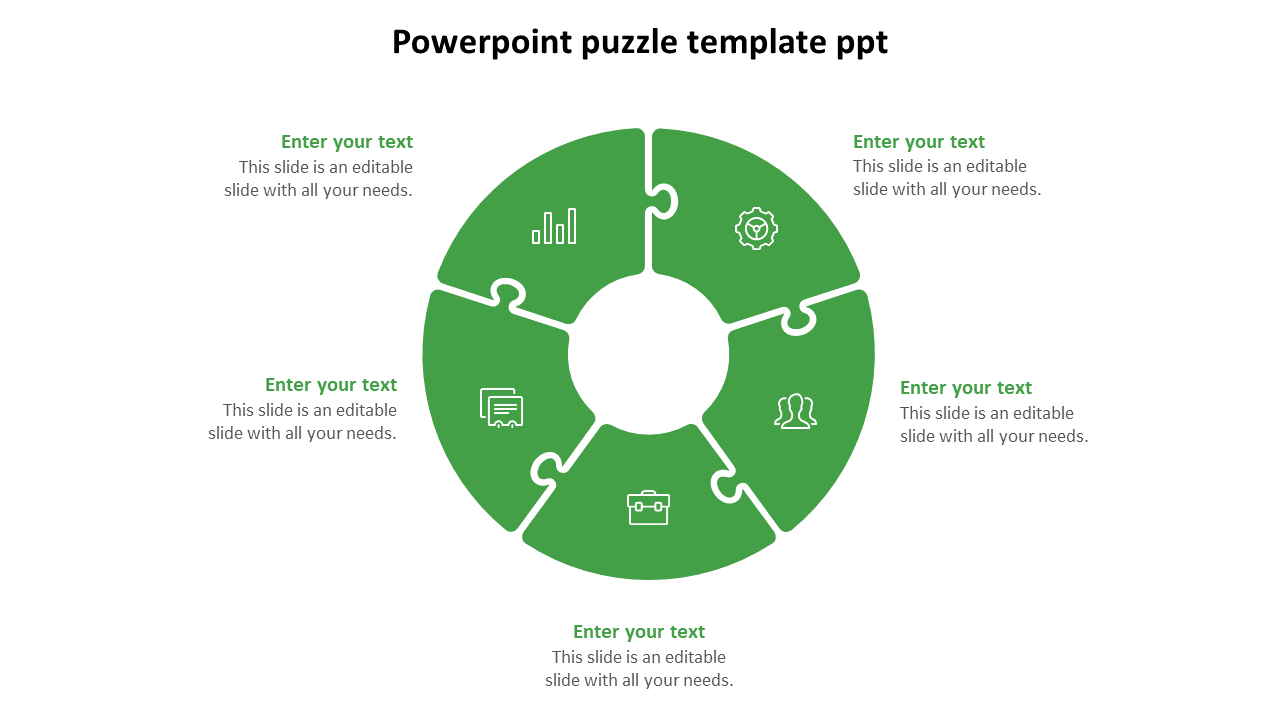 powerpoint puzzle template ppt-green-5
